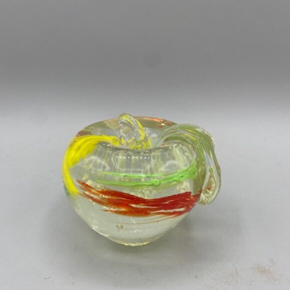Hand Blown Glass Apple Paperweight - Picture 1 of 4